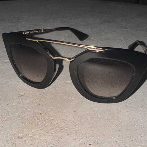 Prada Black and Silver Sunglasses